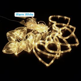 LED Curtain String Lights; 138 LED String Light Battery & USB Powered Waterproof Heart Shape Lights; 8 Flashing Modes For Girl Valentine's Day Wedding