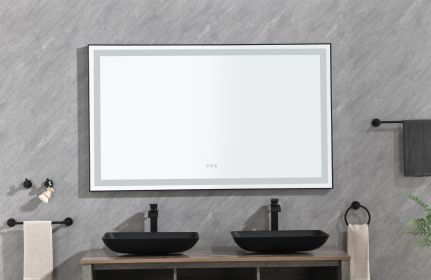 (ONLY FOR PICKUP) 72in. W x 48 in. H Super Bright Led Bathroom Mirror with Lights;  Metal Frame Mirror Wall Mounted Lighted Vanity Mirrors for Wall;