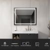 LED Lighted Bathroom Wall Mounted Mirror with High Lumen+Anti-Fog Separately Control+Dimmer Function