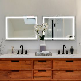 LED Bathroom Mirror 48x 36 Inch with lights; anti-Fog & Dimming Led Bathroom Vanity Mirror