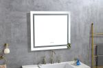 36x 36Inch LED Mirror Bathroom Vanity Mirrors with Lights, Wall Mounted Anti-Fog Memory Large Dimmable Front Light Makeup Mirror