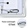 Simple Deluxe 36 x 28 Inch Large Wall Anti-Fog Dimmable LED Bathroom Vanity Makeup Mirror with White/Warm Light(Horizontal/Vertical), Transparent