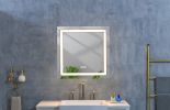 36x 36Inch LED Mirror Bathroom Vanity Mirrors with Lights, Wall Mounted Anti-Fog Memory Large Dimmable Front Light Makeup Mirror