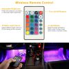 4PCS 36LEDs 12V Car Atmosphere Light Strip IP65 Colorful RGB LED Neon Lights IR Remote