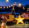 Outdoor LED String Light 1W, 15m, 15 pc Outdoor patio String lights with 15 pc shock proof waterproof UL Edison style LED bulbs, Garden Courtyard Fenc