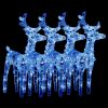 Christmas Reindeers 4 pcs Blue 160 LEDs Acrylic