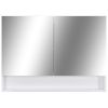 LED Bathroom Mirror Cabinet White 31.5"x5.9"x23.6" MDF