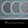 24 in. Round Wall-Mounted Dimmable LED Bathroom Vanity Mirror with Defogger and Bluetooth Music Speaker