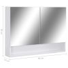 LED Bathroom Mirror Cabinet White 31.5"x5.9"x23.6" MDF