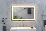 48 x 36 Inch LED Mirror Bathroom Vanity Mirrors with Lights;  Wall Mounted Anti-Fog Memory Large Dimmable Front Light Makeup Mirror