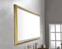 (ONLY FOR PICKUP) 88 in. W x 38 in. H Oversized Rectangular Gold Framed LED Mirror Anti-Fog Dimmable Wall Mount Bathroom Vanity Mirror HD Wall Mirror