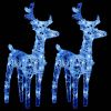 Christmas Reindeers 2 pcs Blue 80 LEDs Acrylic