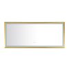 (ONLY FOR PICKUP) 88 in. W x 38 in. H Oversized Rectangular Gold Framed LED Mirror Anti-Fog Dimmable Wall Mount Bathroom Vanity Mirror HD Wall Mirror