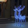 XXL Acrylic Christmas Reindeers 250 LED 2 pcs 70.9" Blue