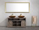 (ONLY FOR PICKUP) 88 in. W x 38 in. H Oversized Rectangular Gold Framed LED Mirror Anti-Fog Dimmable Wall Mount Bathroom Vanity Mirror HD Wall Mirror