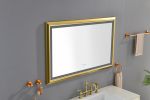 48 in. W x 30 in. H Oversized Rectangular Gold Framed LED Mirror Anti-Fog Dimmable Wall Mount Bathroom Vanity Mirror