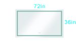 (ONLY FOR PICKUP) 72 in. W x 36 in. H Frameless LED Single Bathroom Vanity Mirror in Polished Crystal Bathroom Vanity LED Mirror with 3 Color Lights M