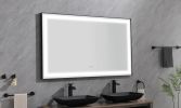 (ONLY FOR PICKUP) 60in. W x 48 in. H Super Bright Led Bathroom Mirror with Lights;  Metal Frame Mirror Wall Mounted Lighted Vanity Mirrors for Wall;