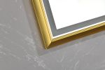 (ONLY FOR PICKUP) 84 in. W x 36 in. H Oversized Rectangular Gold Framed LED Mirror Anti-Fog Dimmable Wall Mount Bathroom Vanity Mirror HD Wall Mirror