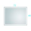 (ONLY FOR PICKUP) 72in. W x 48 in. H Frameless LED Single Bathroom Vanity Mirror in Polished Crystal Bathroom Vanity LED Mirror with 3 Color Lights Mi