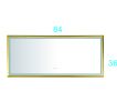 (ONLY FOR PICKUP) 84 in. W x 36 in. H Oversized Rectangular Gold Framed LED Mirror Anti-Fog Dimmable Wall Mount Bathroom Vanity Mirror HD Wall Mirror