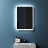 20" W x 28" H Modern Wall Mounted LED Backlit Anti-Fog Rectangular Bathroom Mirror with US standard plug, Temperature Adjustable and Memory Function T