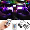 4PCS 36LEDs 12V Car Atmosphere Light Strip IP65 Colorful RGB LED Neon Lights IR Remote