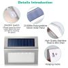 6Packs Solar Step Lights Stainless Steel Outdoor Solar Deck Lights LED Fence Lamp for Outside Garden Backyard Patio Stair Wall