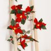 Led Christmas Poinsettia Lights String Safflower Red Fruit Decorative Lights Christmas Day Lights 2 meters, 10 string lights