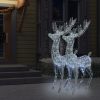 XXL Acrylic Christmas Reindeers 250 LED 2 pcs 70.9" Cold white