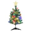 Mini Artificial Pre-lit Christmas Tree with 30 LEDs Green 23.6"