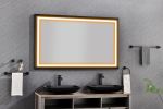 (ONLY FOR PICKUP)  72in. W x 36in. H Oversized Rectangular Black Framed LED Mirror Anti-Fog Dimmable Wall Mount Bathroom Vanity Mirror Wall Mirror Kit