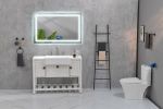 48 x 36 Inch LED Mirror Bathroom Vanity Mirrors with Lights;  Wall Mounted Anti-Fog Memory Large Dimmable Front Light Makeup Mirror