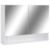 LED Bathroom Mirror Cabinet White 31.5"x5.9"x23.6" MDF