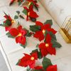 Led Christmas Poinsettia Lights String Safflower Red Fruit Decorative Lights Christmas Day Lights 2 meters, 10 string lights