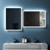 20" W x 28" H Modern Wall Mounted LED Backlit Anti-Fog Rectangular Bathroom Mirror with US standard plug, Temperature Adjustable and Memory Function T