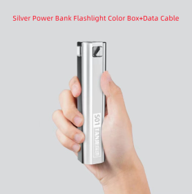 Strong Light Rechargeable Self-defense  Long-range,Outdoor Multifunctional Emergency Student Home Waterproof Mini Flashlight (Option: Silvery-Color box style)