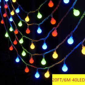 1pc Circular String Lights; Battery Powered; 20ft 40 LEDs; Twinkle Lights With Indoor/Outdoor Waterproof Ball-shape String Lights For Bedroom (Items: 6M 40LED, Color: Multicolor)