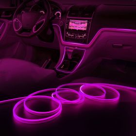 2M Automobile Atmosphere Lamp USB Dark-blue Car Interior Light Strip; LED Car Lights Interior For Dashboard Decorations (Color: Purple)