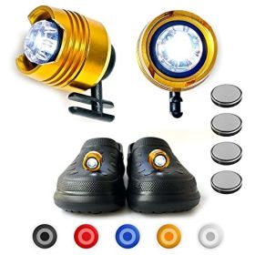 LED Luminous Shoe Clip Light Running Light Mini Night Lights Warning Light Night Running Safety Slipper Clips Light Outdoor Home (Body Color: 4pcs, Emitting Color: Gold)