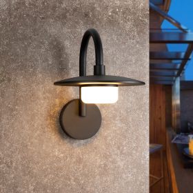 Inowel Wall Light Outdoor LED Barn Lights Wall Mount Lamp Modern Wall Sconce Lighting GX53 LED Bulb Lantern 36607 (Color: Black)