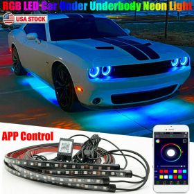 Car Underglow Light Flexible Strip LED Underbody Lights Remote APP Control Car Led Neon Light RGB Decorative Atmosphere Lamp (Model: APP Control)