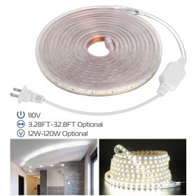 32.8ft/10m LED Strip Light 110V IP65 Waterproof 2500LM Dimmable Rope Light SMD 5050 6000K Cold White Warm (Light color: Cold, size: 10M)