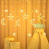 1pc LED Star Curtain Light; Festival Linghts; Christmas Decoration; For Window Bedroom Decorative Atmosphere String Lights 11.5ft