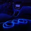 2M Automobile Atmosphere Lamp USB Dark-blue Car Interior Light Strip; LED Car Lights Interior For Dashboard Decorations