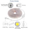 32.8ft/10m LED Strip Light 110V IP65 Waterproof 2500LM Dimmable Rope Light SMD 5050 6000K Cold White Warm