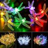 1pc Solar Dragonfly String Lights Waterproof 20 LEDs Dragonfly Fairy Lights Decorative Lighting For Indoor/Outdoor Home Garden Lawn Fence Patio Party