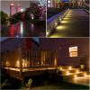 LED Deck Lights Smart Outdoor Stair Lights 10pcs,RGBW Step Lights Low Voltage Deck Lights Waterproof Garden Pathway Stairway Lighting