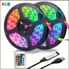 5050 RGB Led Strip Lights Music Sync Color Changing ; Smart Application Remote Control; Led Strip Lights For Bedroom Room Home Decorative Party Festiv