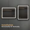 28'*36' LED Lighted Bathroom Wall Mounted Mirror with High Lumen+Anti-Fog Separately Control+Dimmer Function